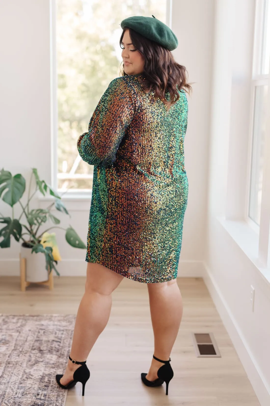 Shimmering Splendor Sequin Shirt Dress