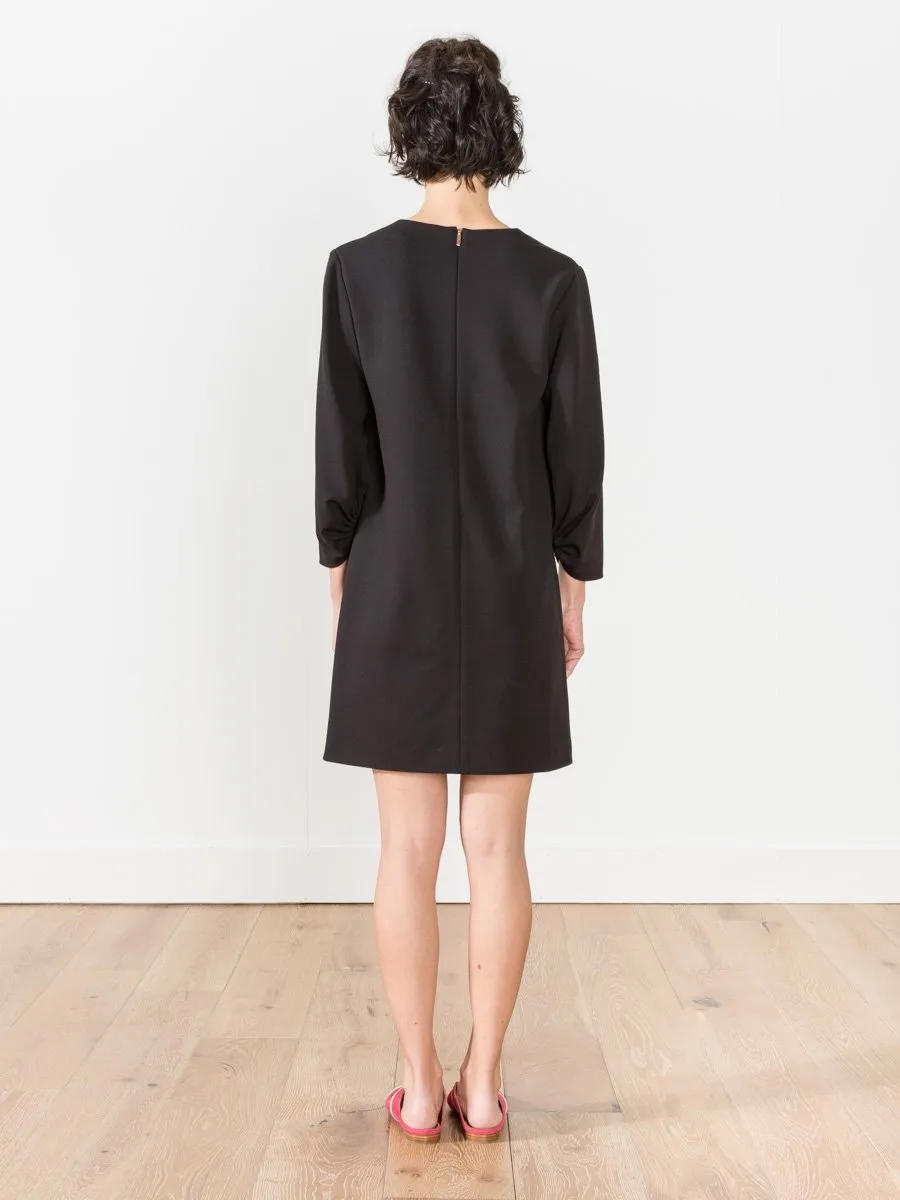 shirred sleeve dress
