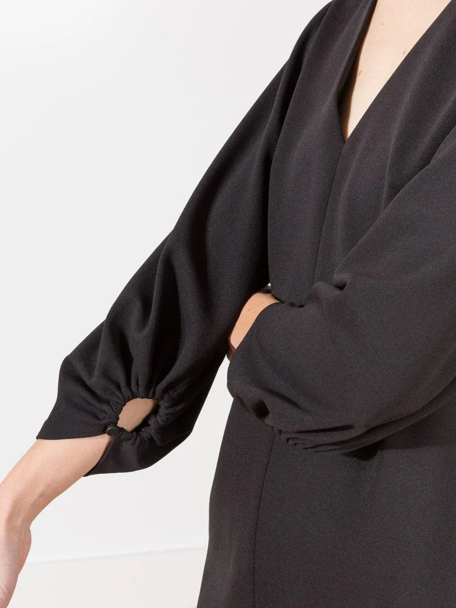 shirred sleeve dress
