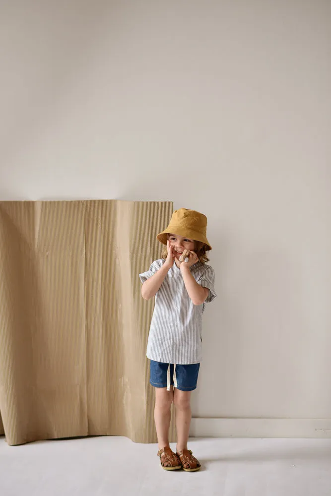 Short-Sleeved Shirt - Terracotta Stripes