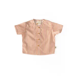 Short-Sleeved Shirt - Terracotta Stripes