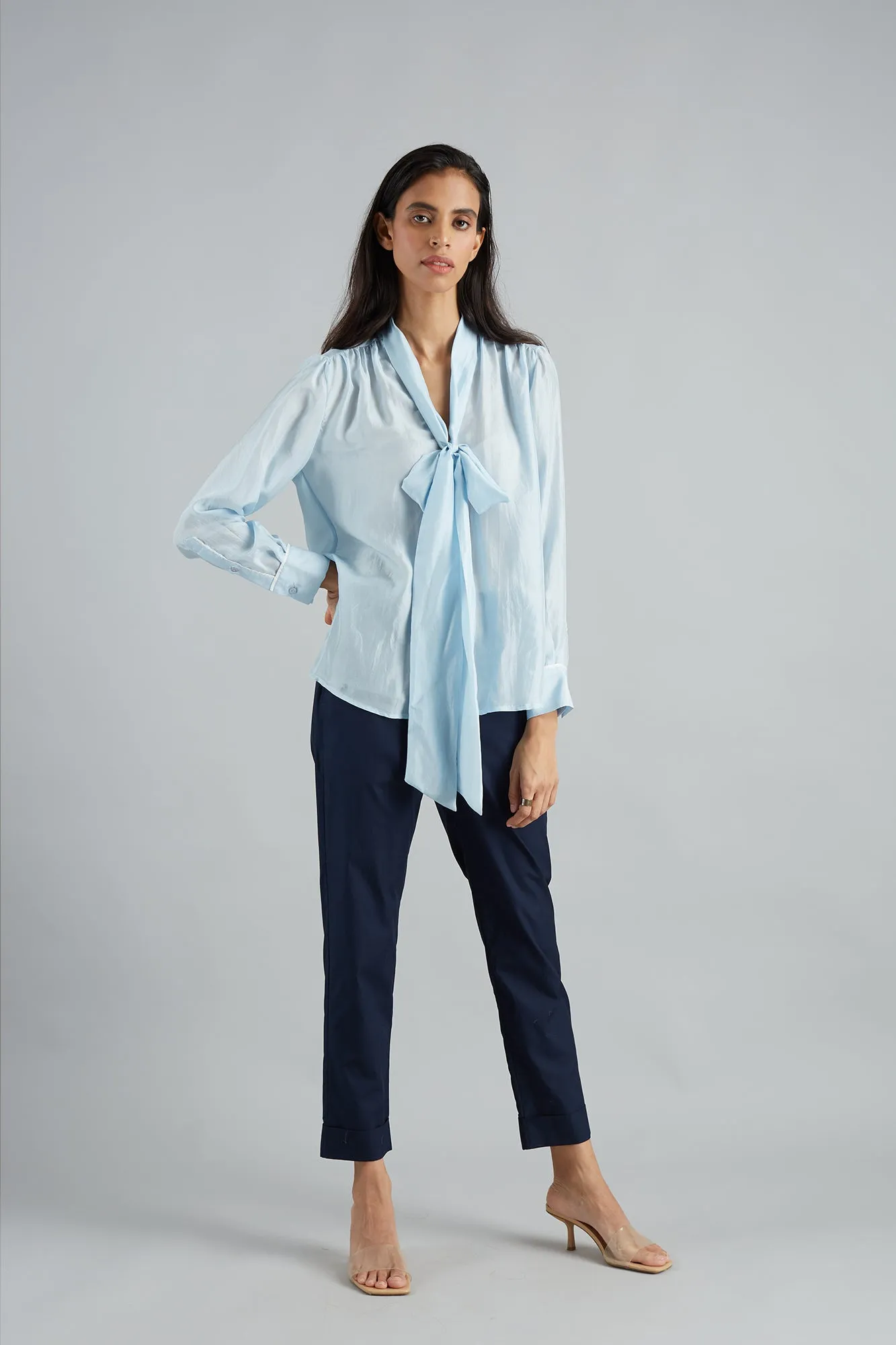 Silk Tie Neck Blouse