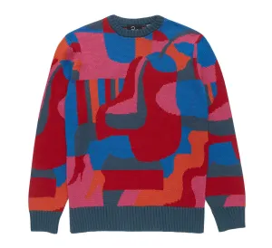 SITTING PEAR PATTERN KNITTED PULLOVER