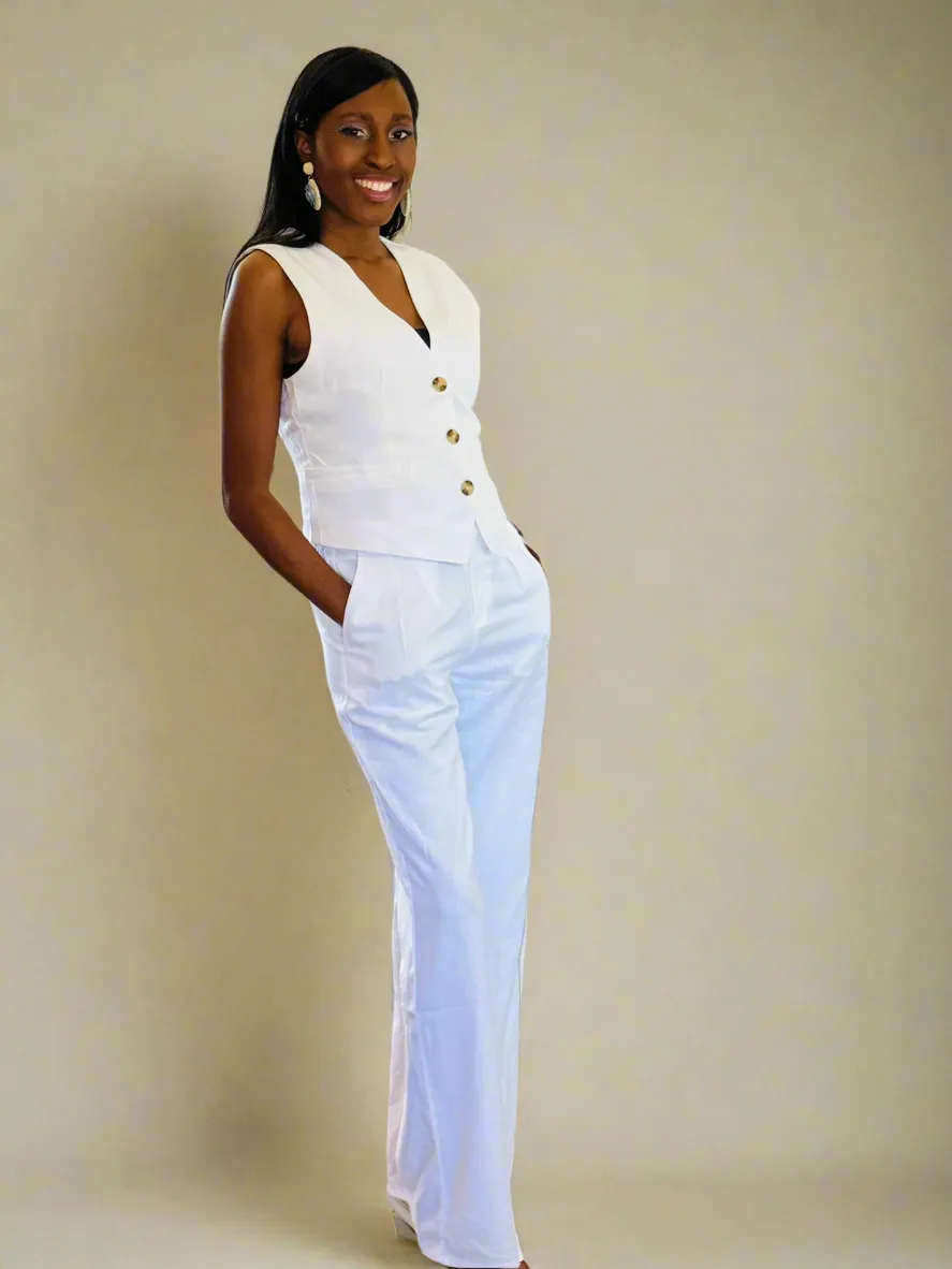 Stella Linen White Pants