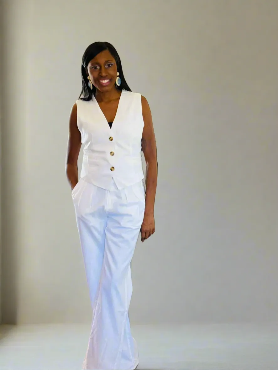Stella Linen White Pants