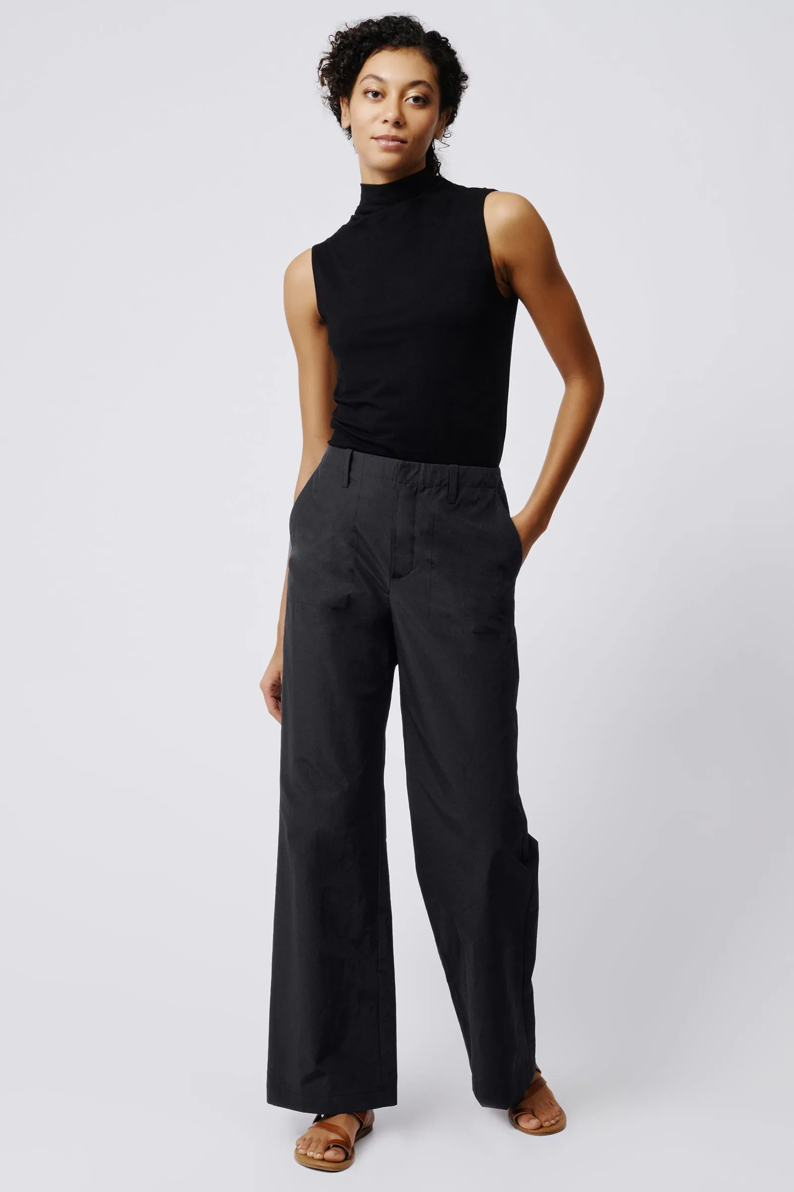 Stove Pipe Full Pant - Black Broadcloth