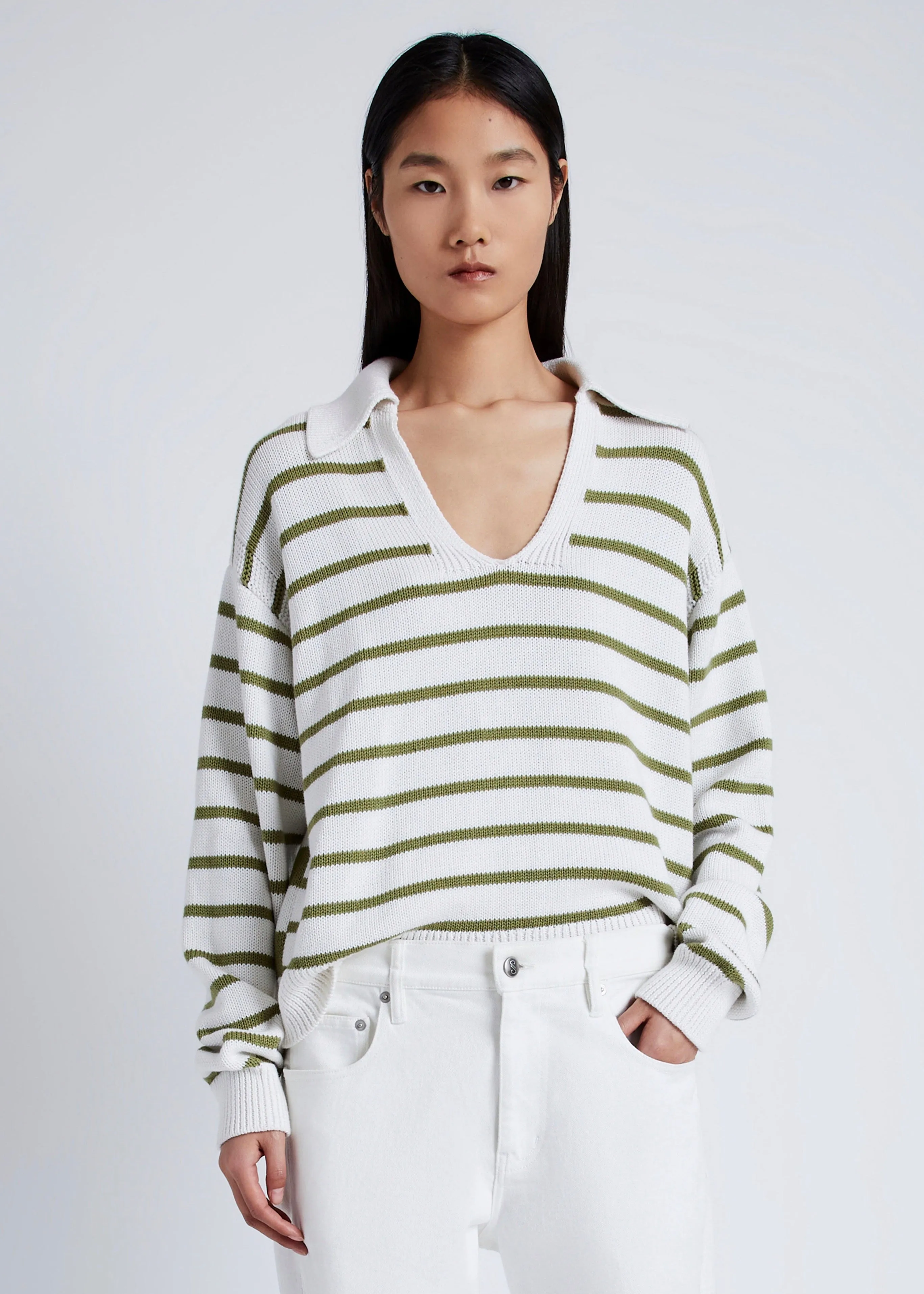 Stripe Murphy Sweater (Willow/Chalk)