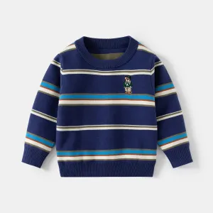 Striped Pullover-Blue
