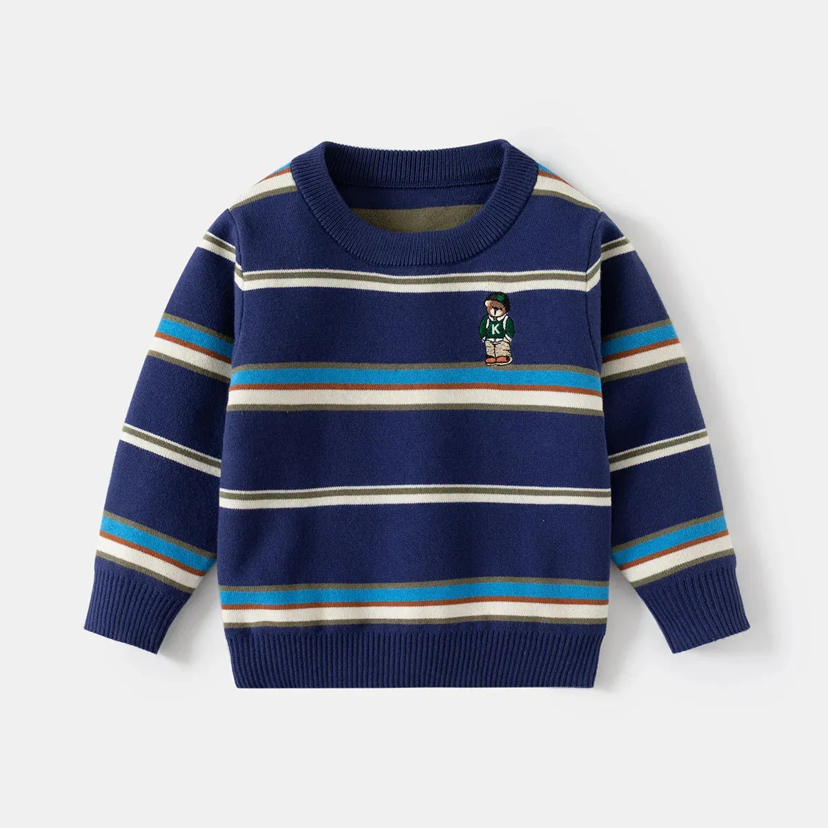 Striped Pullover-Blue