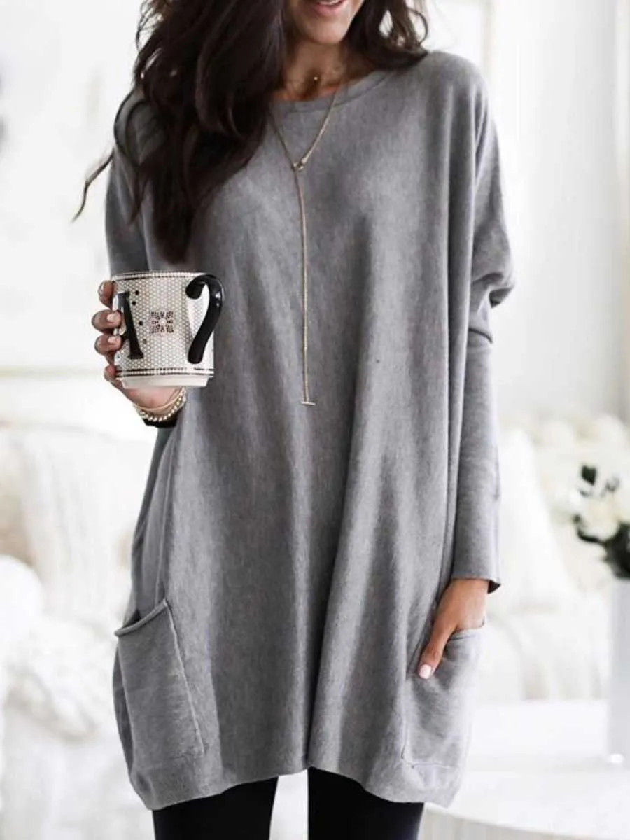 Stunncal Long Sleeve Pocket T-Shirt Top