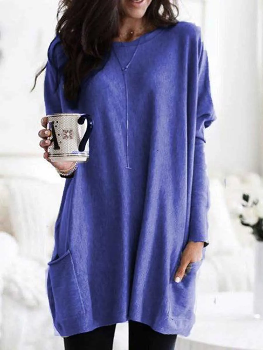 Stunncal Long Sleeve Pocket T-Shirt Top