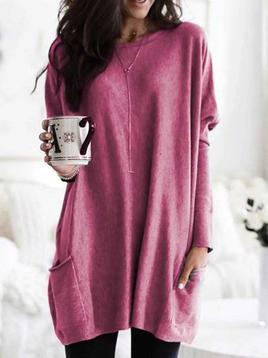 Stunncal Long Sleeve Pocket T-Shirt Top