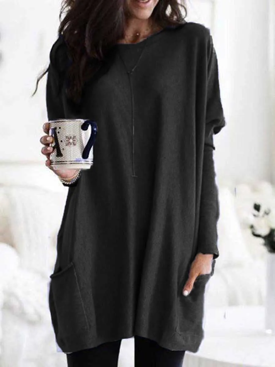 Stunncal Long Sleeve Pocket T-Shirt Top
