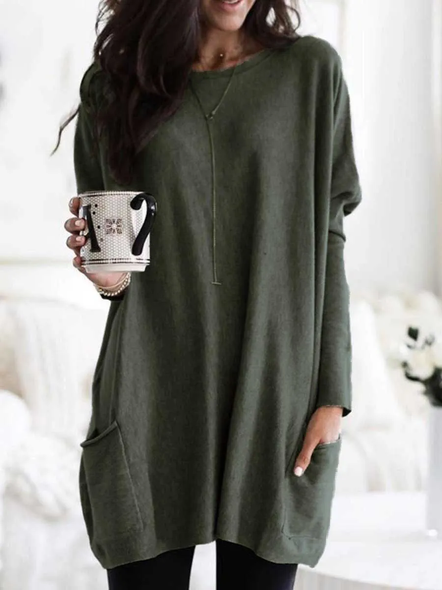 Stunncal Long Sleeve Pocket T-Shirt Top