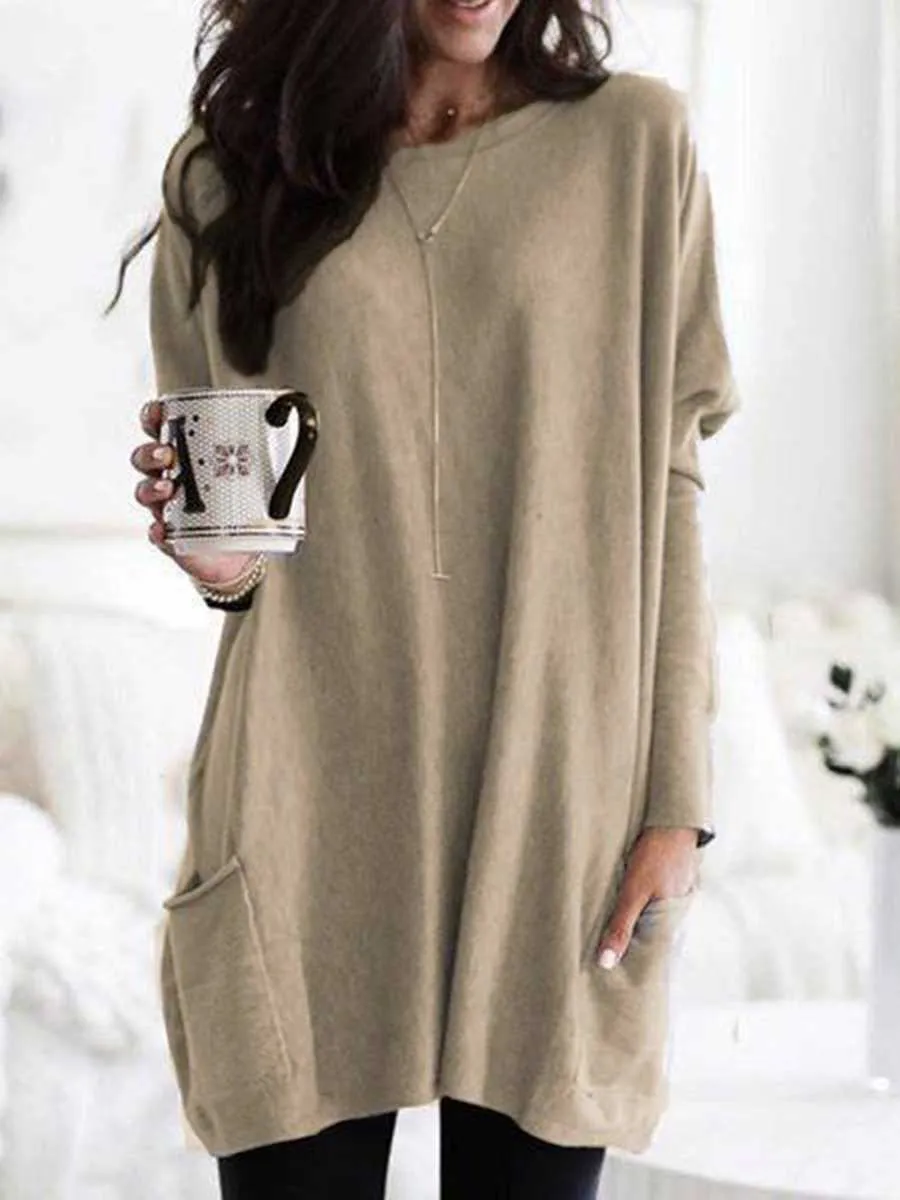 Stunncal Long Sleeve Pocket T-Shirt Top