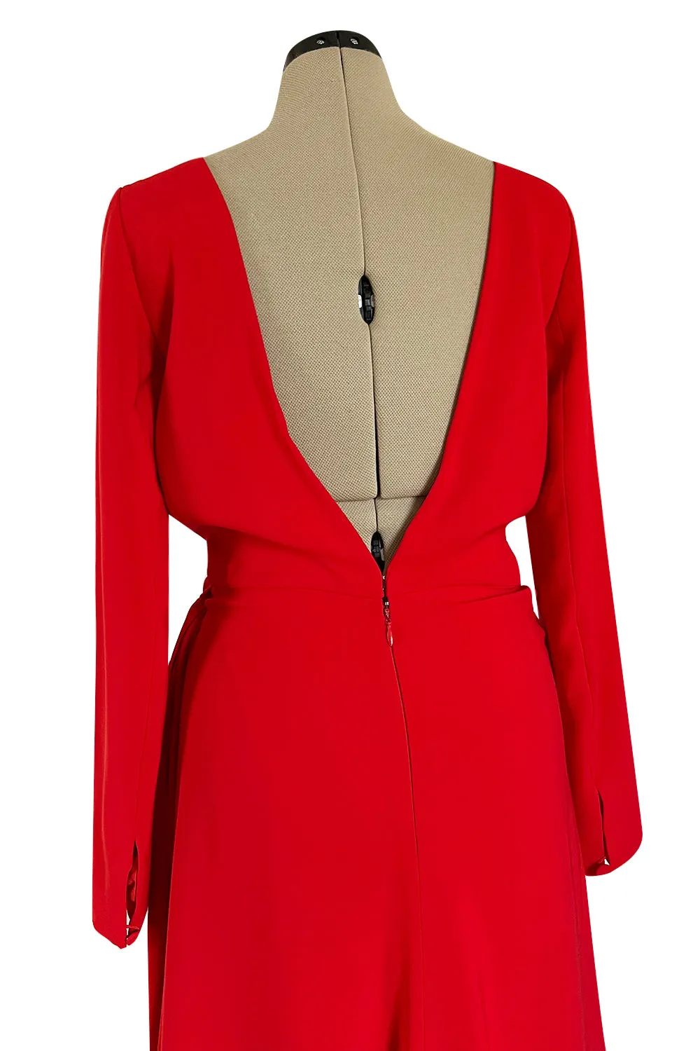 Stunning Fall 2006 Christian Dior by John Galliano Red Dress w Train & V Back