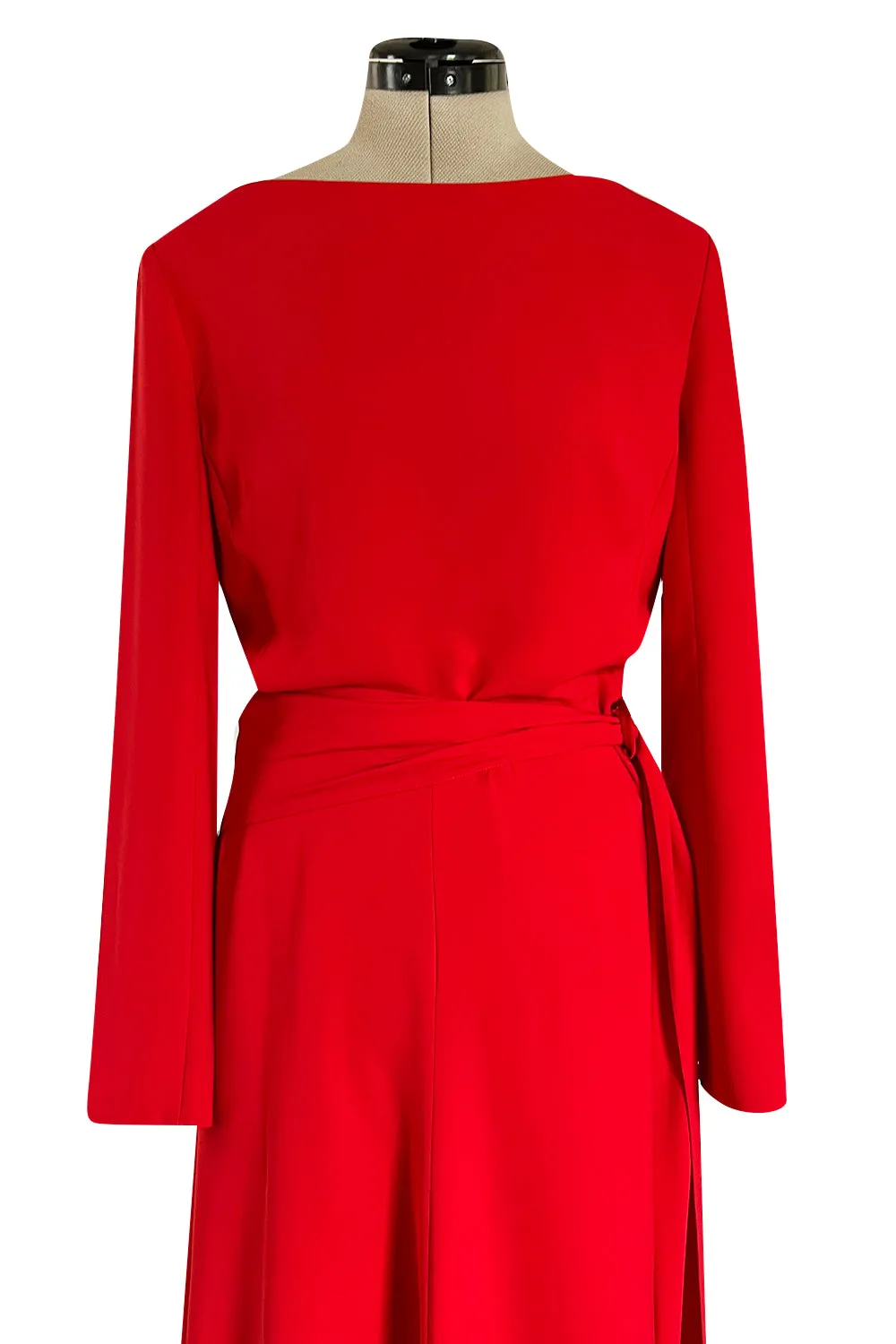 Stunning Fall 2006 Christian Dior by John Galliano Red Dress w Train & V Back
