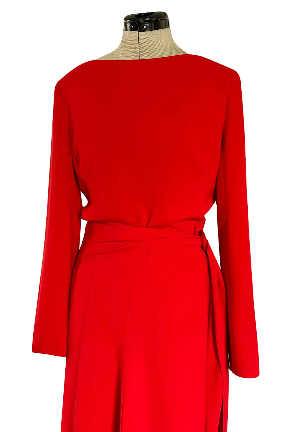 Stunning Fall 2006 Christian Dior by John Galliano Red Dress w Train & V Back