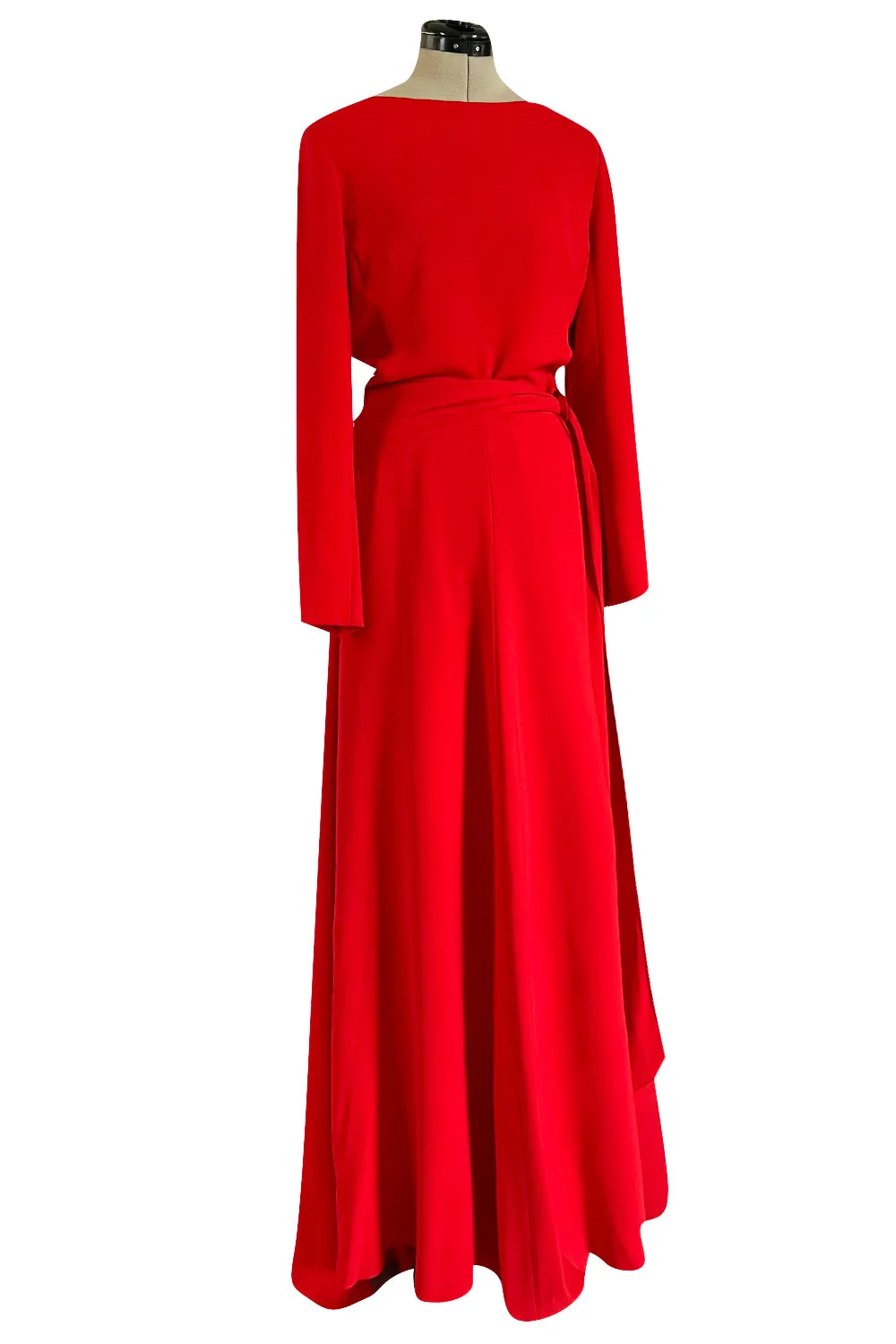 Stunning Fall 2006 Christian Dior by John Galliano Red Dress w Train & V Back