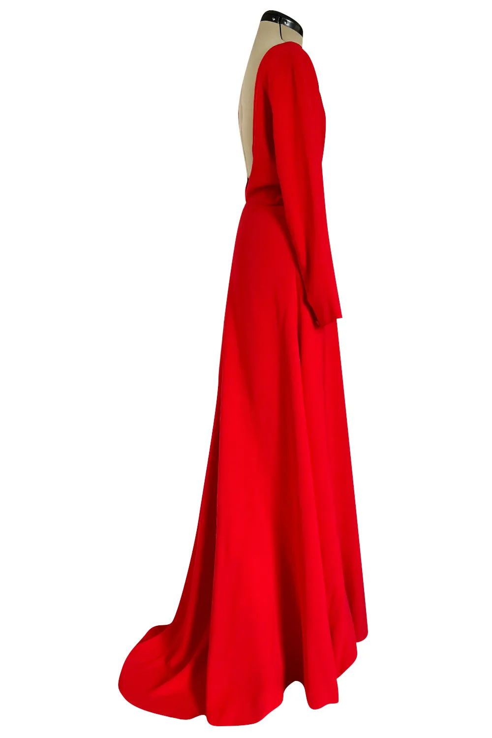 Stunning Fall 2006 Christian Dior by John Galliano Red Dress w Train & V Back
