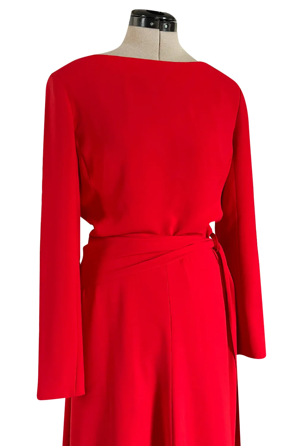 Stunning Fall 2006 Christian Dior by John Galliano Red Dress w Train & V Back