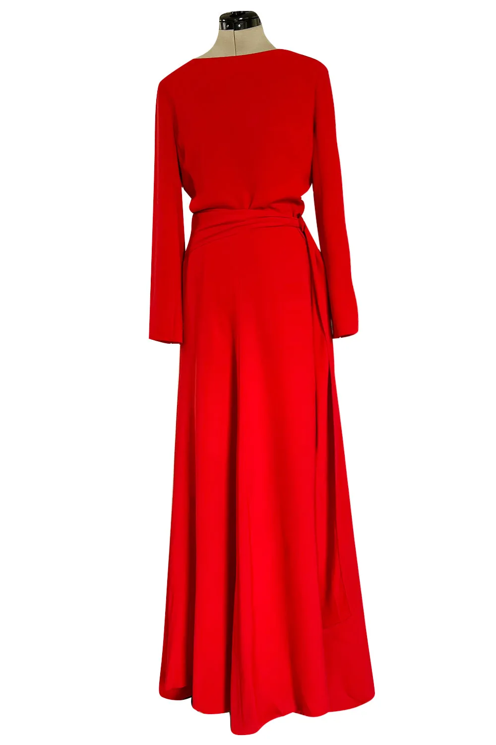 Stunning Fall 2006 Christian Dior by John Galliano Red Dress w Train & V Back