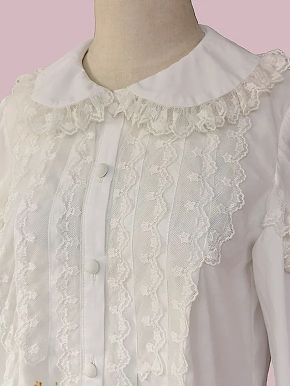 Sweet Lolita Blouses Lolita Top Infanta Long Sleeves White Lolita Shirt