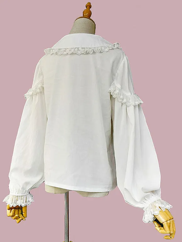 Sweet Lolita Blouses Lolita Top Infanta Long Sleeves White Lolita Shirt