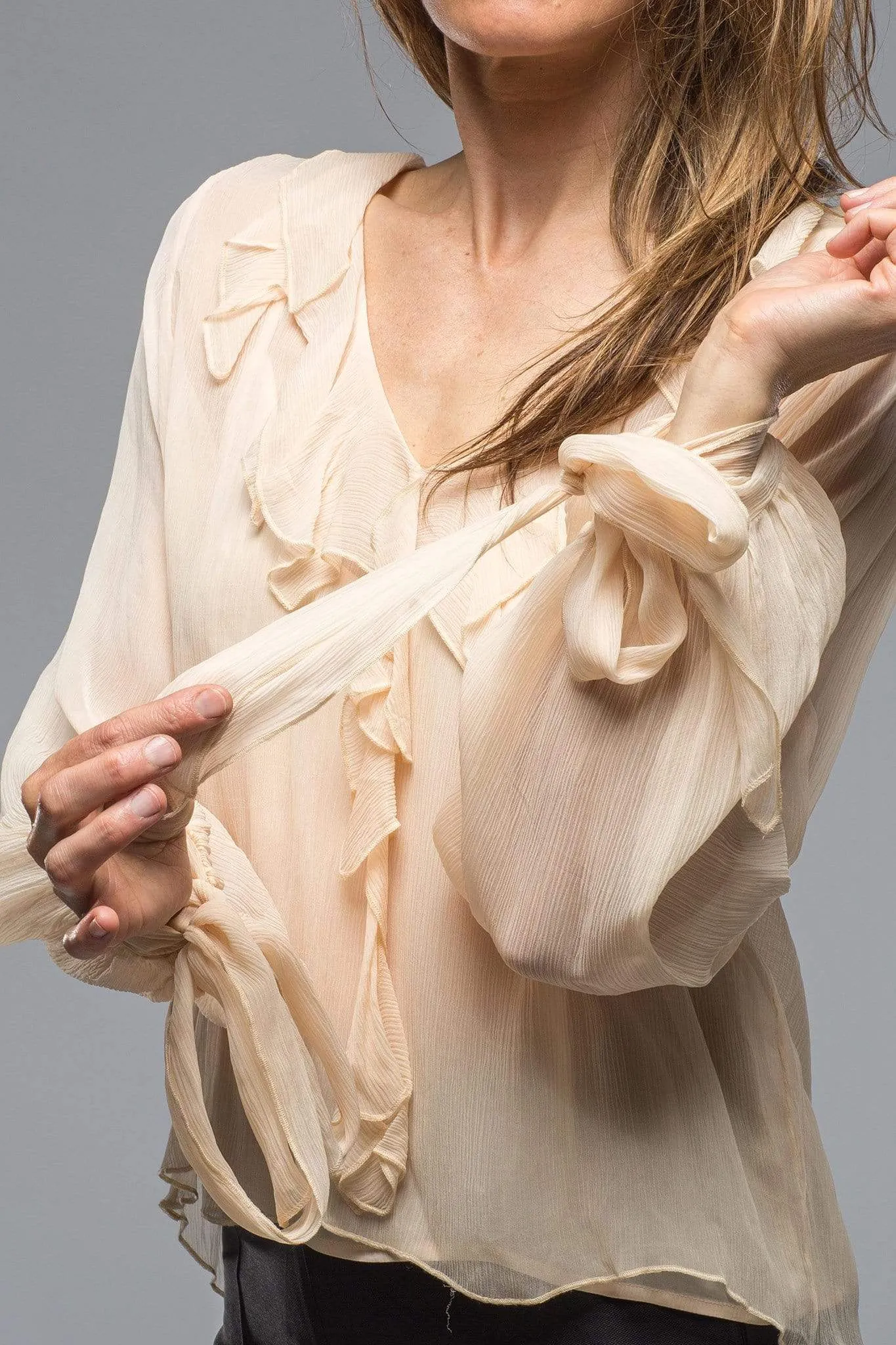 Swing Blouse In Nude Chiffon