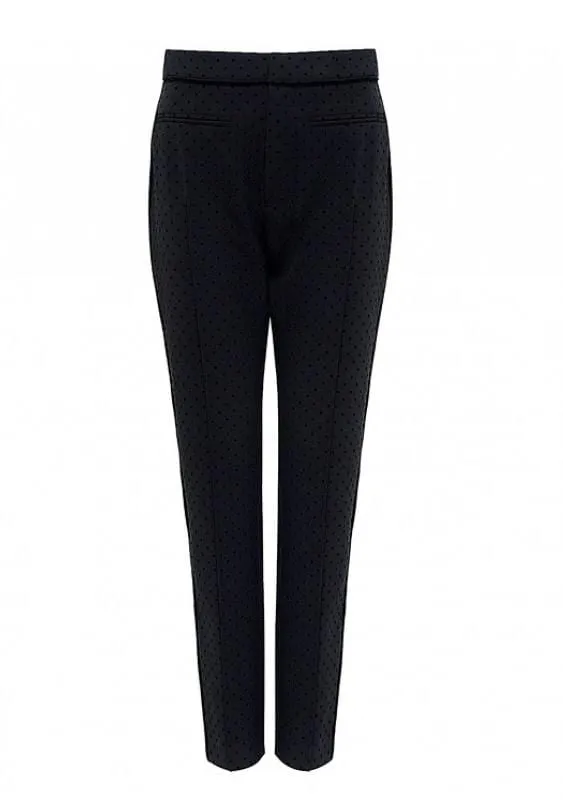 Swiss Dot Crepe Cropped Pants