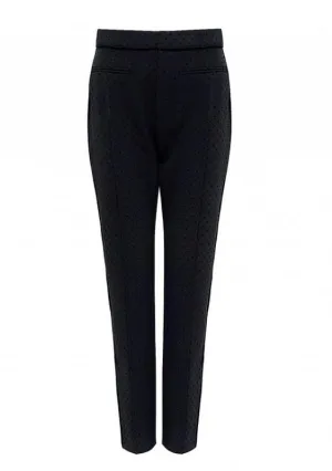 Swiss Dot Crepe Cropped Pants