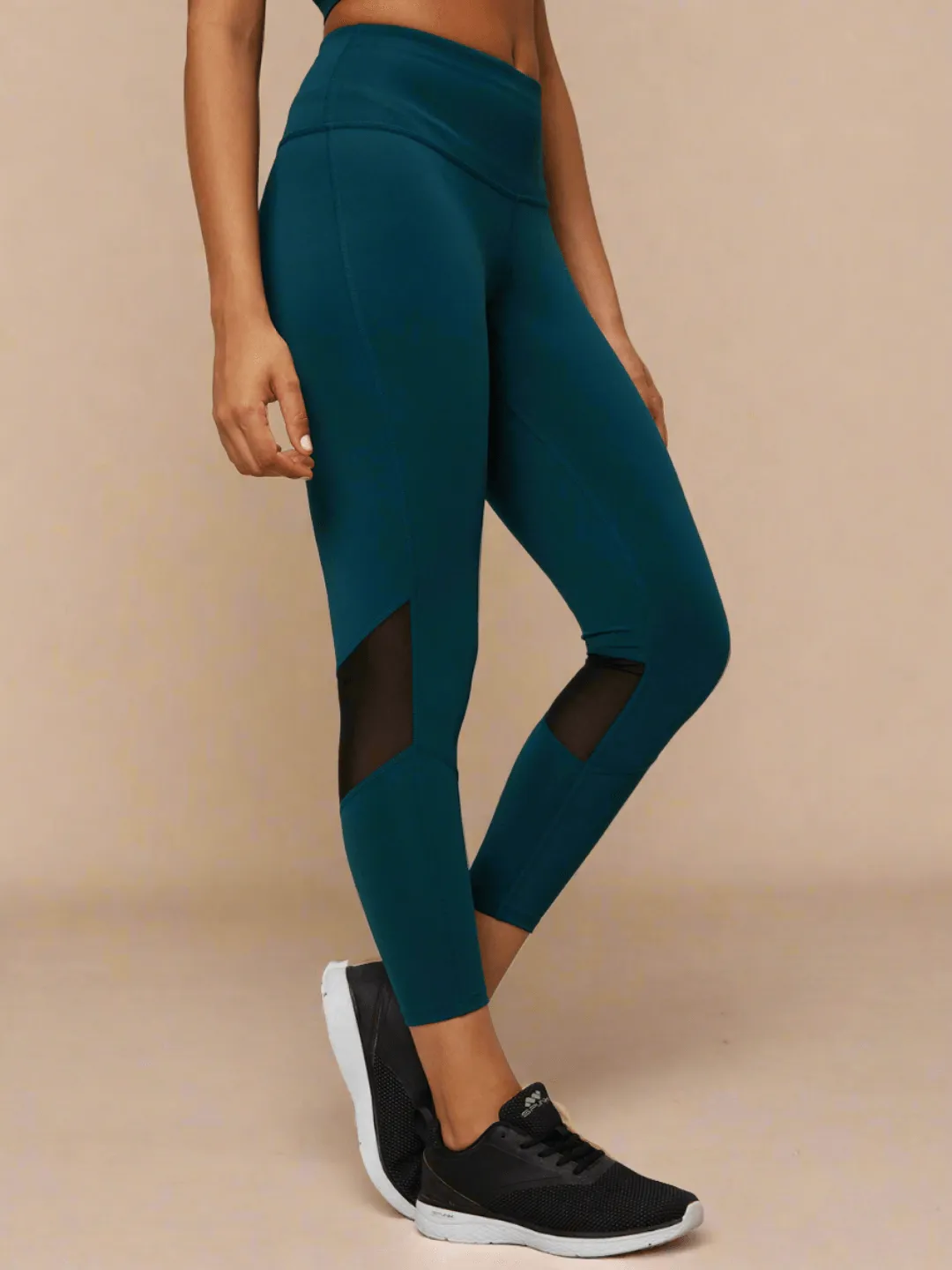 Teal Padded Cross Back Crop Top & 7/8 Leggings
