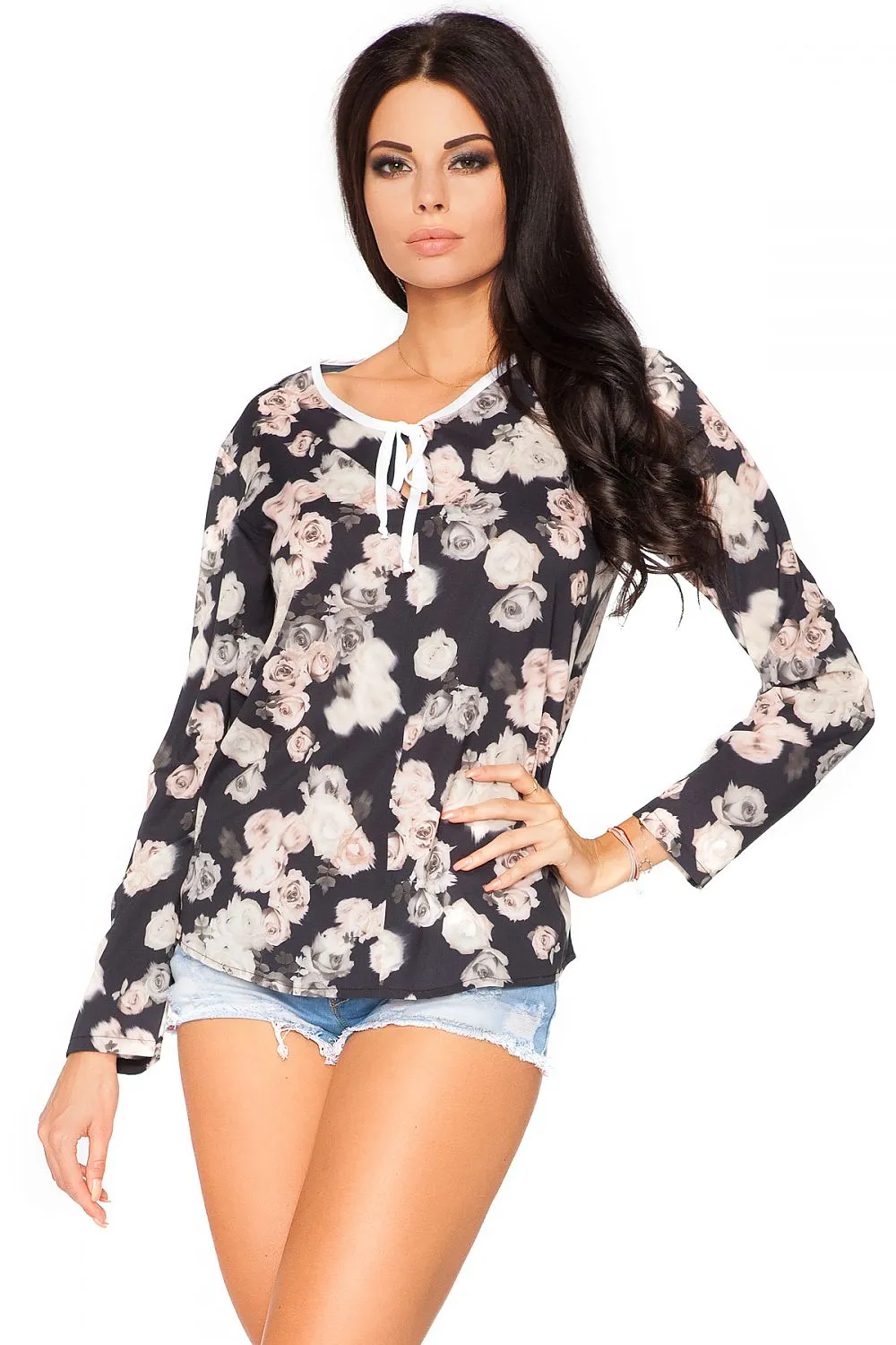 Teardrop Detail Chiffon Blouse