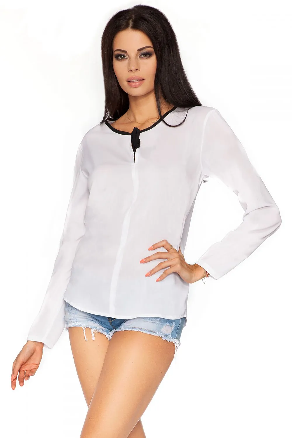 Teardrop Detail Chiffon Blouse