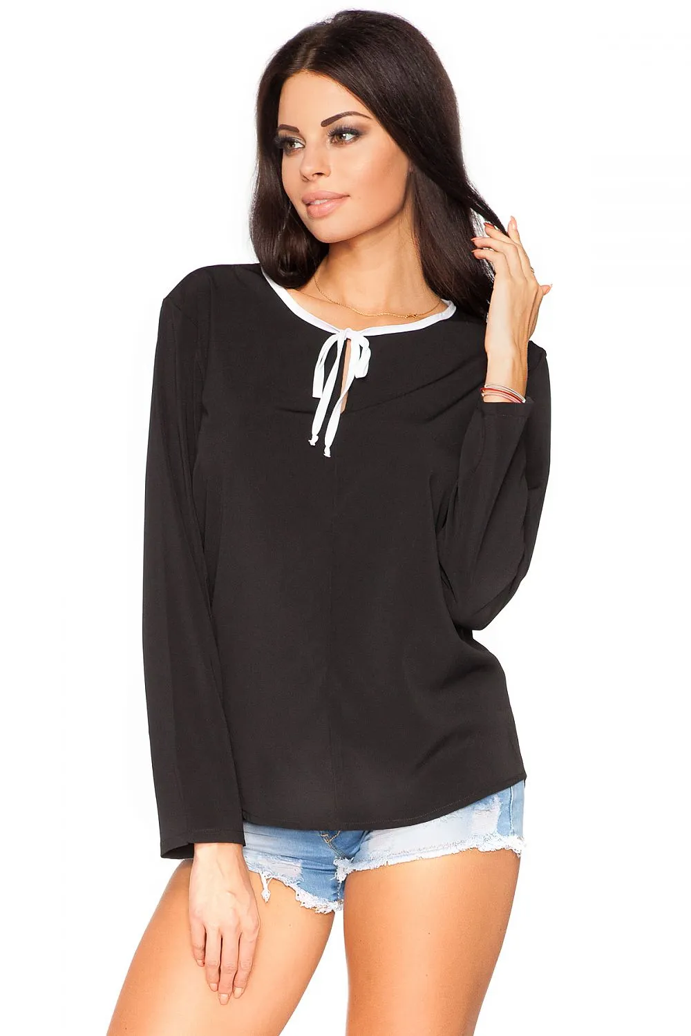 Teardrop Detail Chiffon Blouse