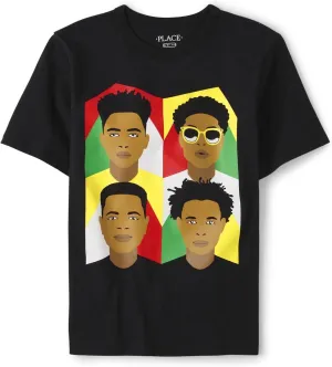 The Children's Place Boys Short Sleeve Hair Inclusivity Graphic T-Shirt Black L
