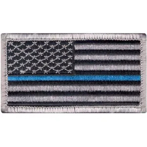 Thin Blue Line in.Support the Police in. U.S. Flag Patch