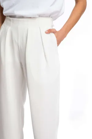 Trey White Pleated Pants