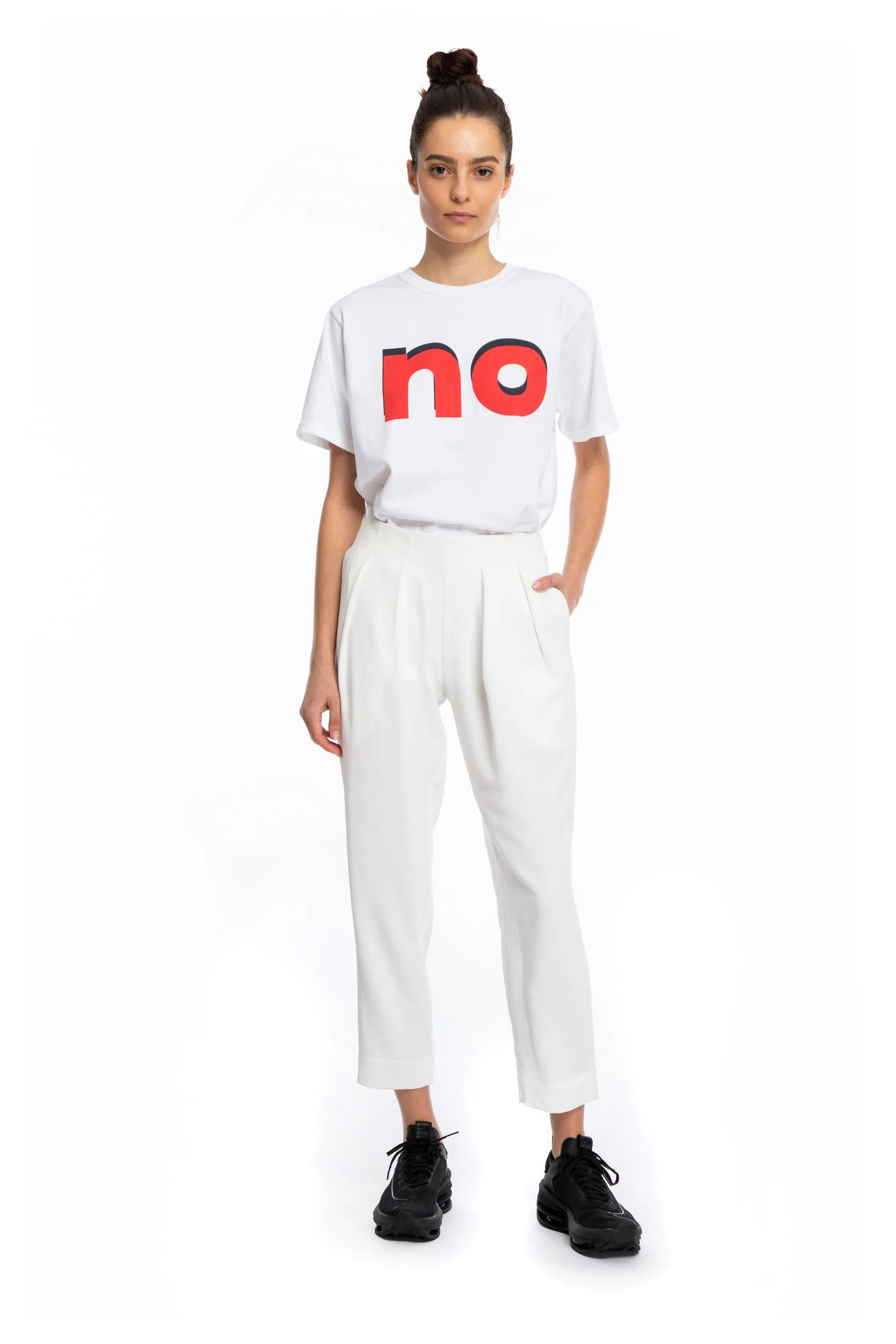 Trey White Pleated Pants