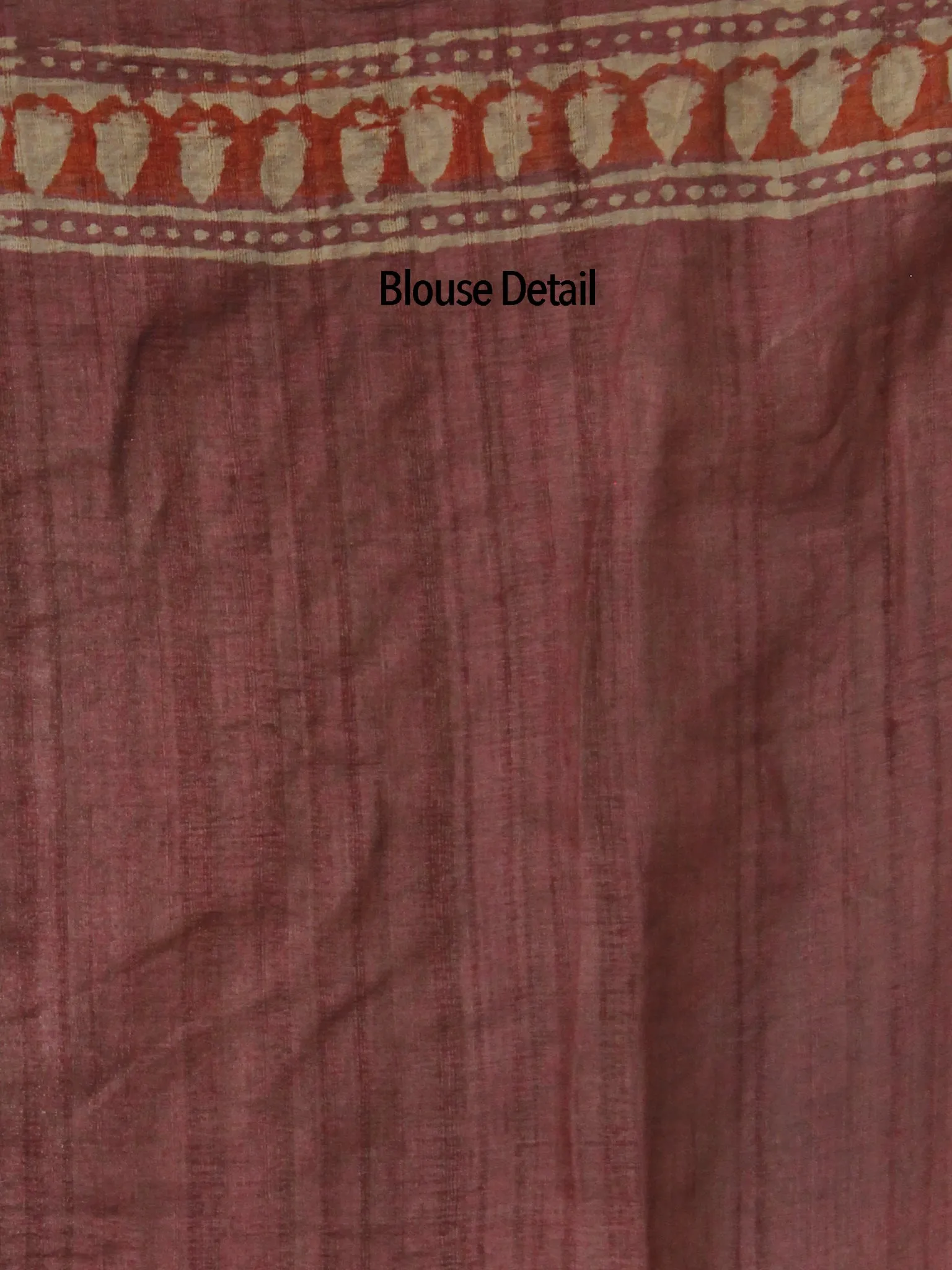 Tussar Handloom Silk Hand Block Printed Saree in Kashish Red Peach - S031702537