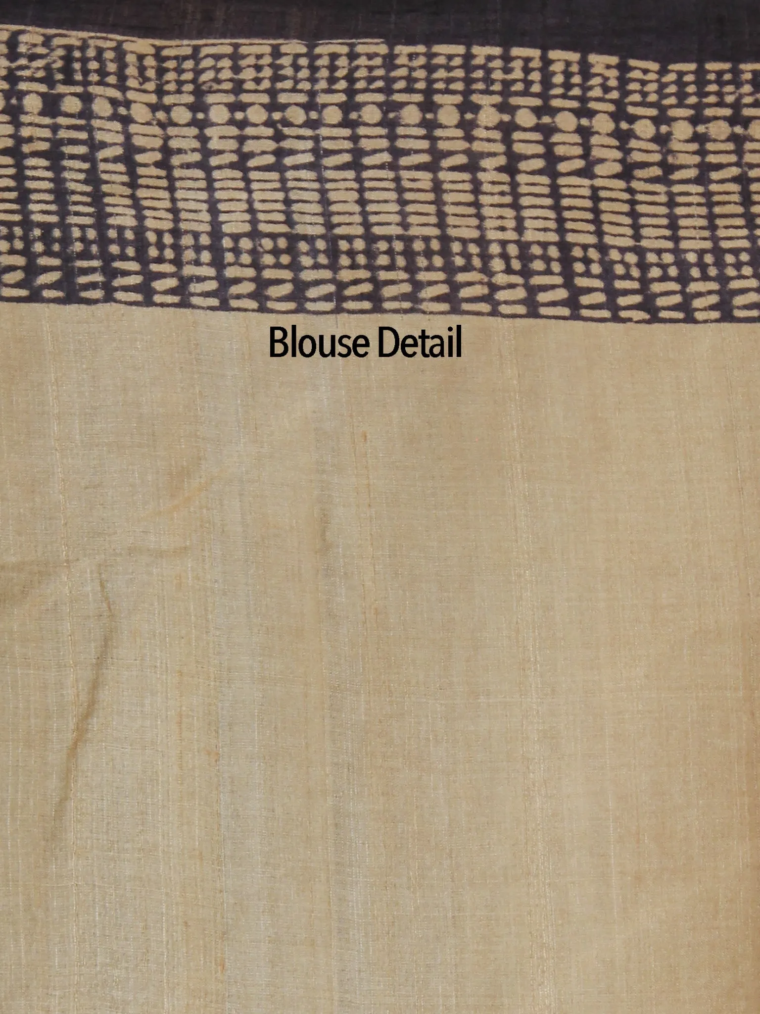 Tussar Handloom Silk Hand Block Printed Saree in Maroon Beige  - S031702553