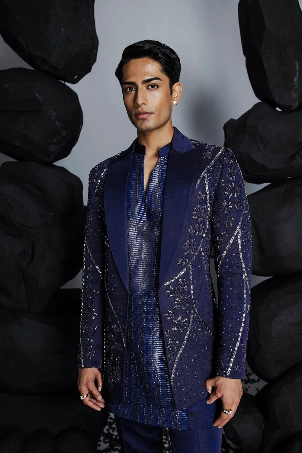 Twilight Blue Indian Jacket Set