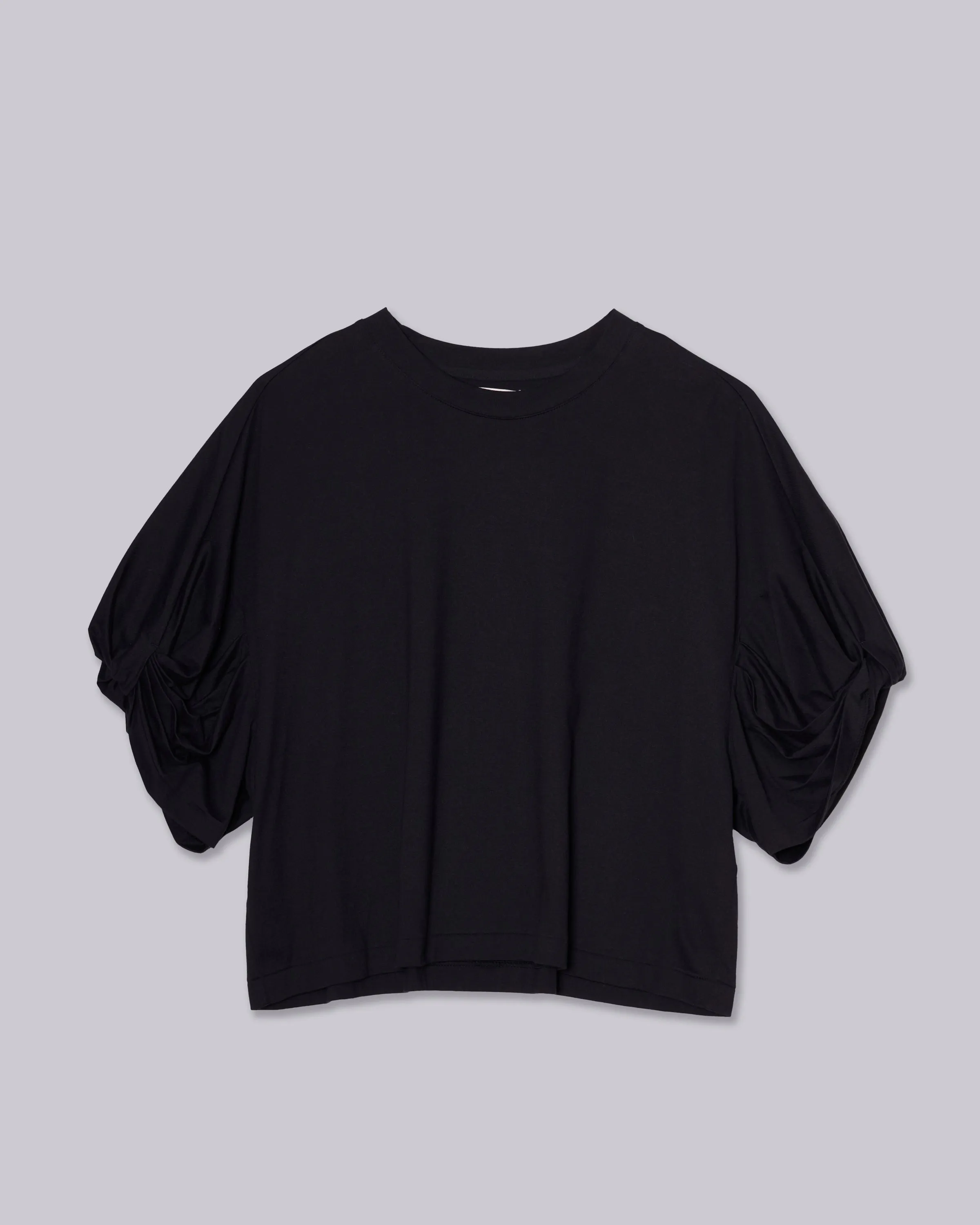 Twisted Sleeve Tee in Black