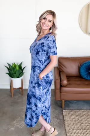 Tyed One On Dress In Blue