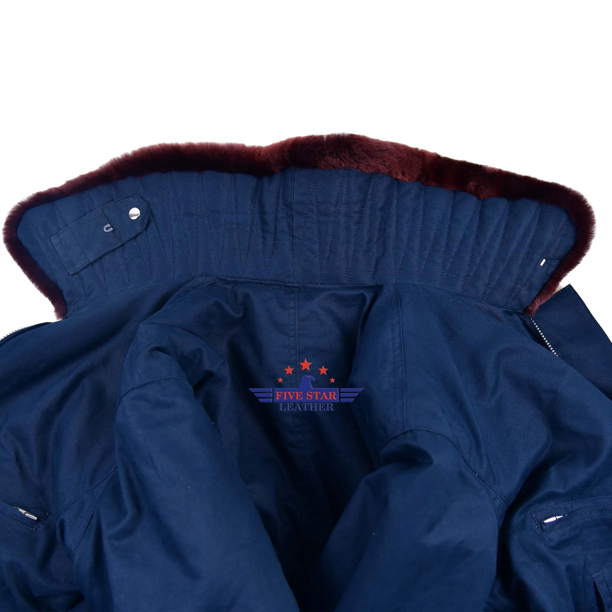 USSR Pilot Winter Jacket for Long Distance Aviation Warm Army Military Blue Sheepskin Fur