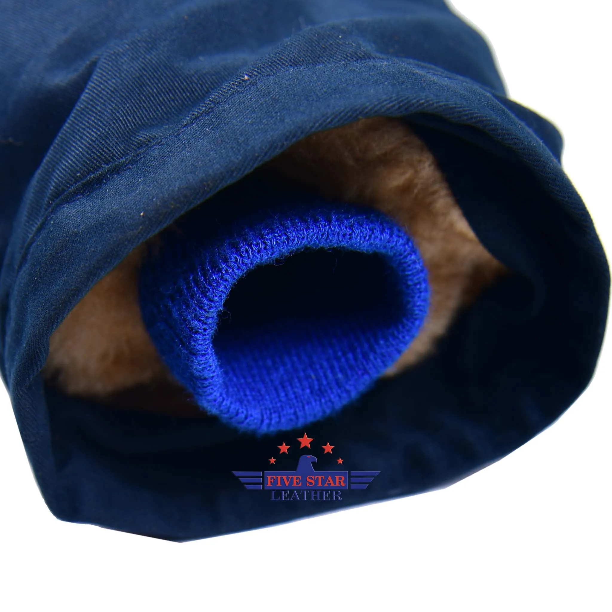 USSR Pilot Winter Jacket for Long Distance Aviation Warm Army Military Blue Sheepskin Fur