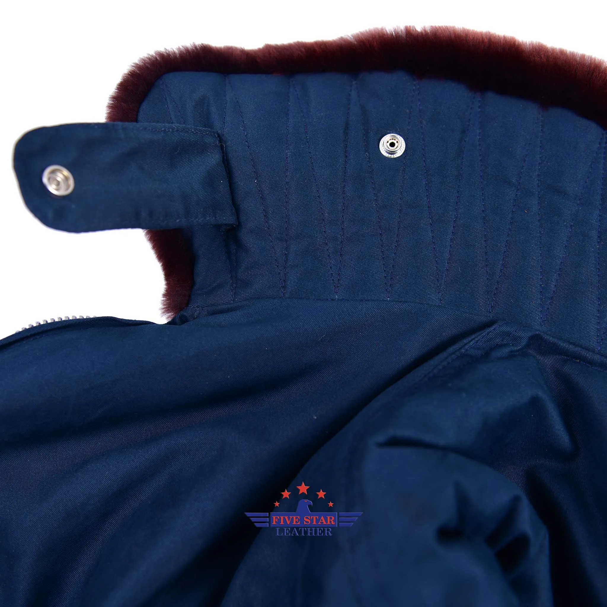 USSR Pilot Winter Jacket for Long Distance Aviation Warm Army Military Blue Sheepskin Fur
