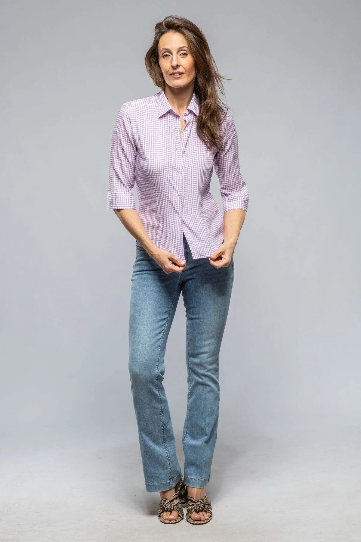 Vacanza 3/4 Silk Shirt In Lilac