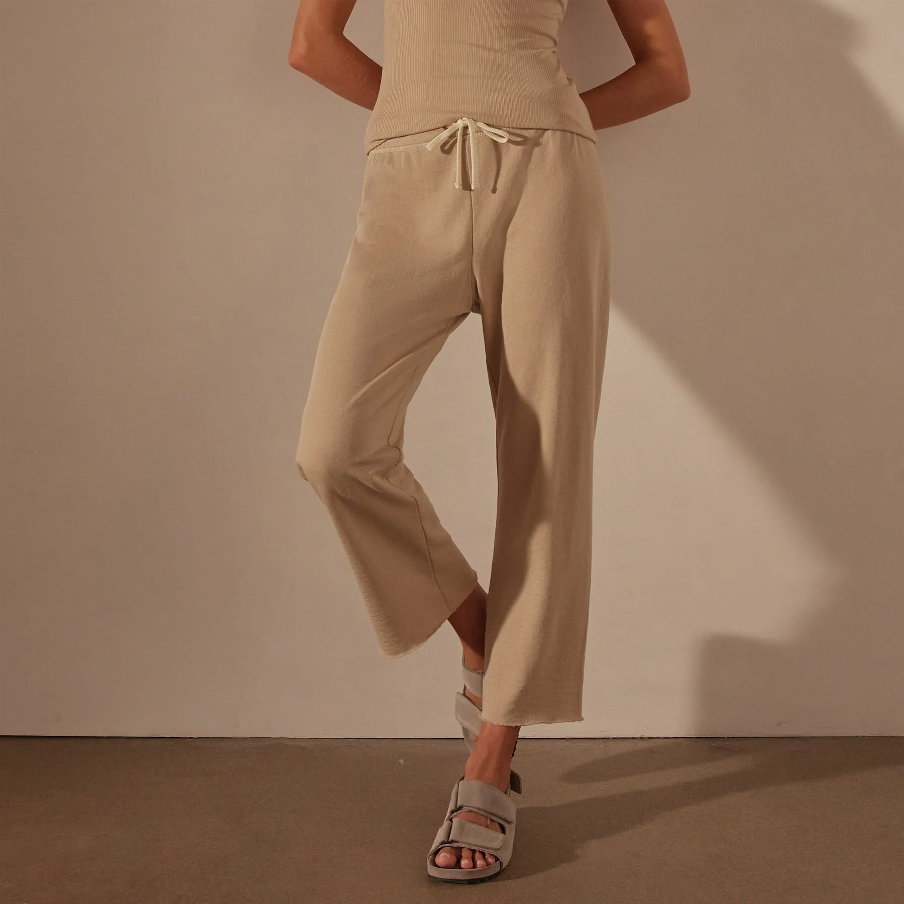 Vintage French Terry Cutoff Sweatpant - Sand Dune Pigment
