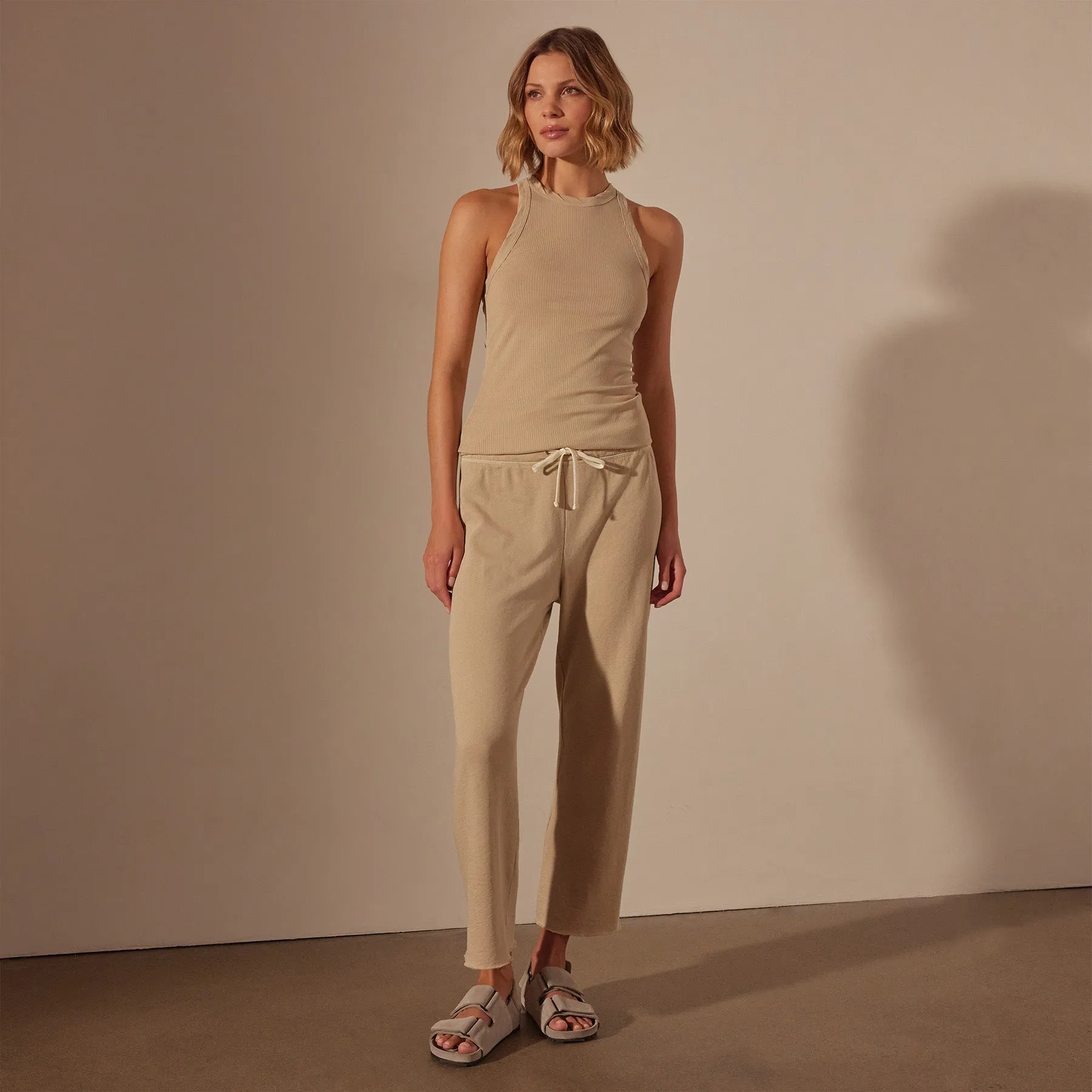 Vintage French Terry Cutoff Sweatpant - Sand Dune Pigment